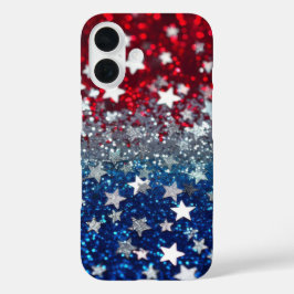 Patriotic Glitter iPhone 16 Hülle