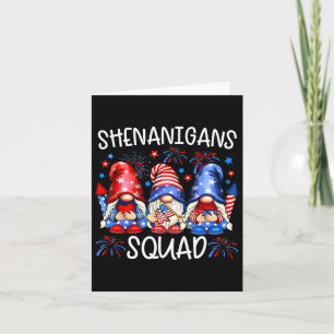 Patriotic Gnomes 4. Juli Funny Shenanigans Squ Karte
