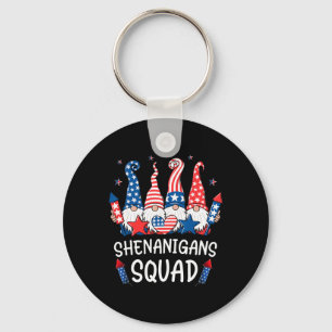 Patriotic Gnomes 4. Juli Shirt Funny Shenaniga Schlüsselanhänger