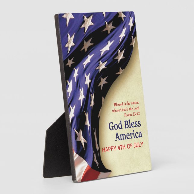 Patriotic GOD BLESS AMERICA 4. JULI Fotoplatte (Seite)