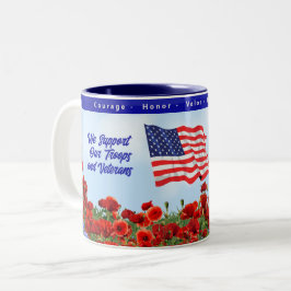 Patriotic God Bless America Tasse Troops Veteranen