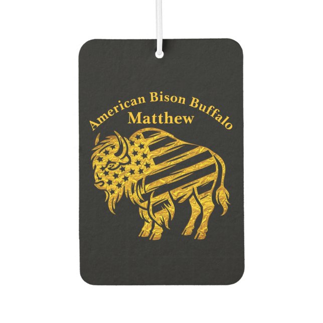 Patriotic Gold Bison Design Autolufterfrischer (Vorderseite)