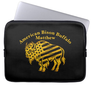 Patriotic Gold Bison Design Laptopschutzhülle