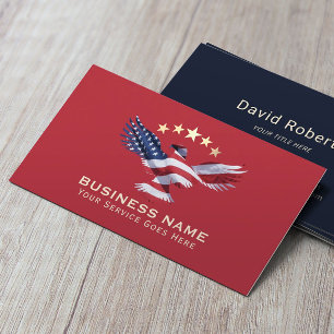 Patriotic Gold Stars USA Bald Eagle Military Red Visitenkarte