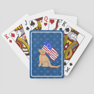 Patriotic Golden Retriever American Spielkarten