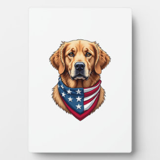 Patriotic Golden Retriever Vintage Engraving Shirt Fotoplatte