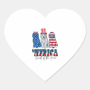Patriotic Goldendoodle Dog 4. Juli USA Herz-Aufkleber