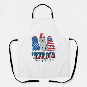 Patriotic Goldendoodle Dog 4. Juli USA Schürze