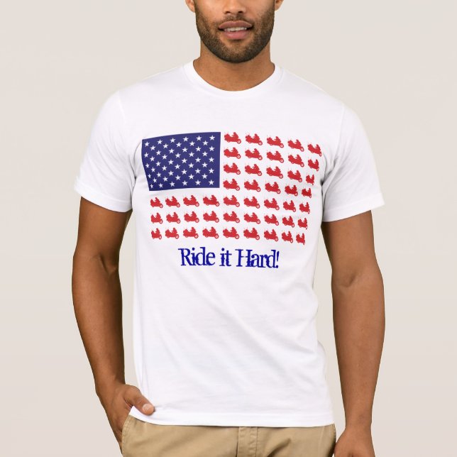 Patriotic Goldwing Motorrad T-Shirt (Vorderseite)