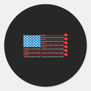 Patriotic Golf Shirt - Usa Flag Golf Clubs & amp; Runder Aufkleber