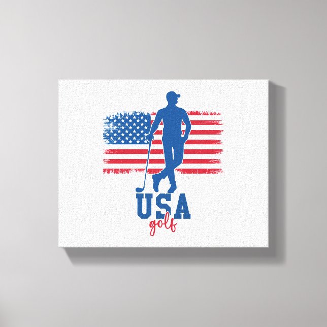 Patriotic Golf USA Leinwanddruck (Vorderseite)