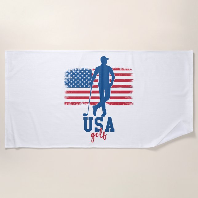 Patriotic Golf USA Strandtuch (Vorderseite)