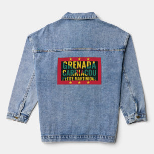 Patriotic GRENADA FLAG Jeansjacke