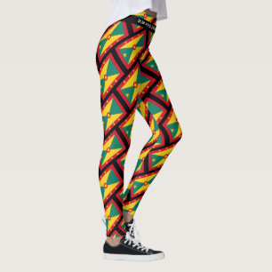 Patriotic GRENADA Scripting Add your Text BLACK Leggings