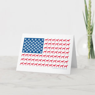 Patriotic Greyhound Dog Karte