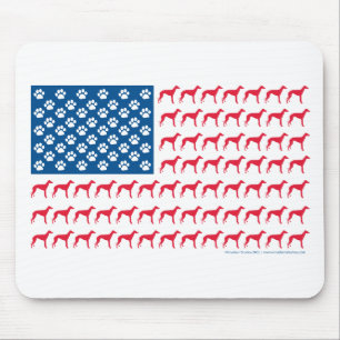 Patriotic Greyhound Dog Mousepad