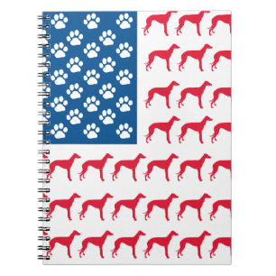 Patriotic Greyhound Dog Notizblock