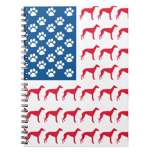 Patriotic Greyhound Dog Notizblock (Vorderseite)