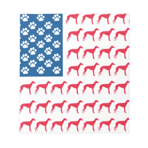 Patriotic Greyhound Dog Notizblock