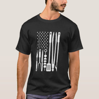 Patriotic Grilling GRILLEN Utensil US Flag Pitmast T-Shirt