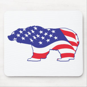 Patriotic Grizzly Bar Mousepad