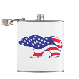 Patriotic-Grizzly Flachmann