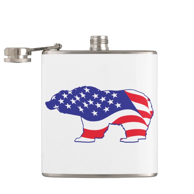 Patriotic-Grizzly Flachmann (Geöffnet)