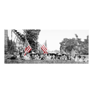 Patriotic Group Women American Flag Circa 1910 Fotodruck