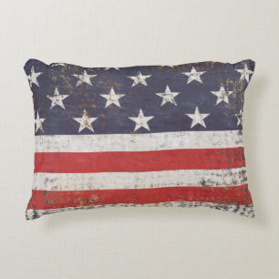 Patriotic Grunge American Flag Dekokissen
