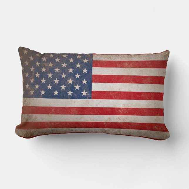 Patriotic Grunge American Flag Kissen (Vorderseite)