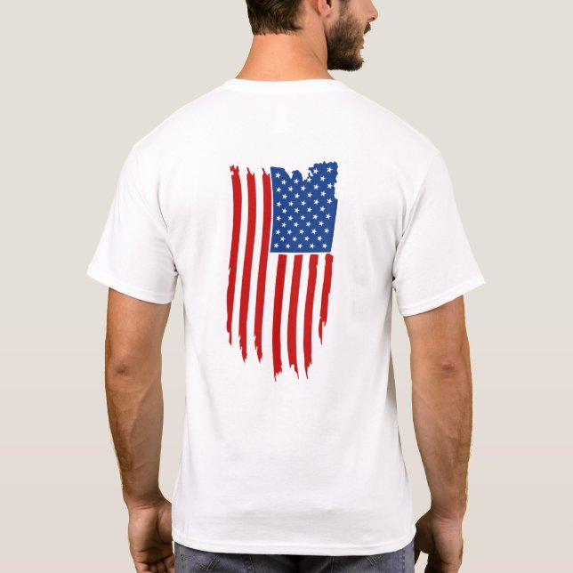 *~* Patriotic Grunge American USA Flag Modern T-Shirt (Rückseite)