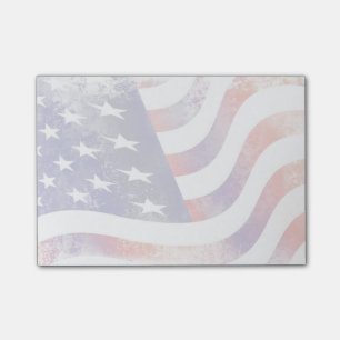 Patriotic Grunge Style verblasste amerikanische Fl Post-it Klebezettel