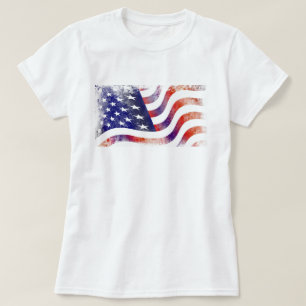 Patriotic Grunge Style verblasste amerikanische Fl T-Shirt