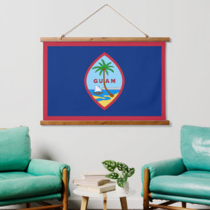 Patriotic Guam Tapestry, Guam Flag Wandteppich Mit Holzrahmen