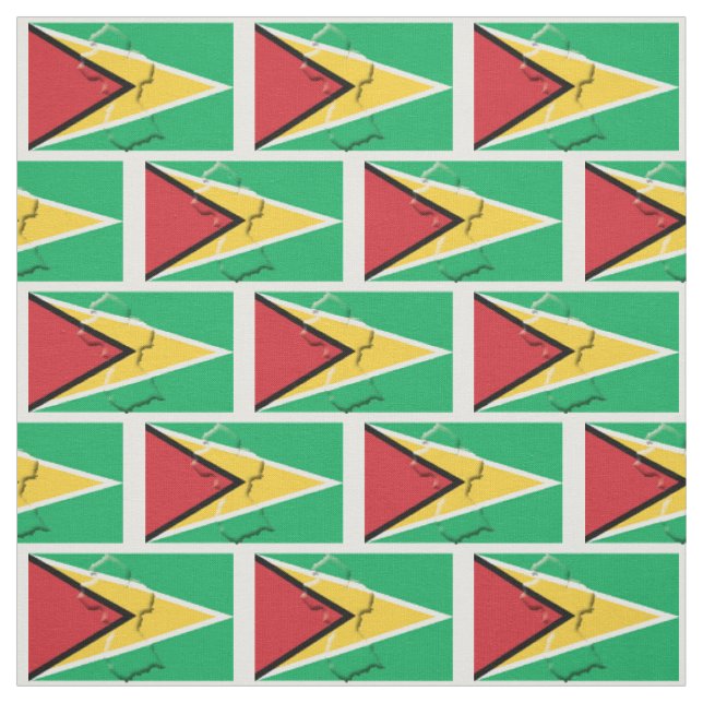 Patriotic GUYANA FLAG Map Kontur Stoff (Muster)