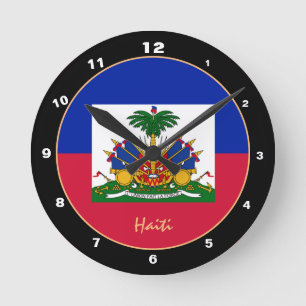 Patriotic Haitian Flag, Haiti trendy Zuhause / des Runde Wanduhr