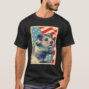 Patriotic Hamster American Flag Pater Animal Lover T-Shirt