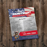 Patriotic Handyman Bear House Reparatur & Wartung Flyer<br><div class="desc">Patriotische Handyman Bear House Repair & Maintenance Service Patriotische Flyer.</div>