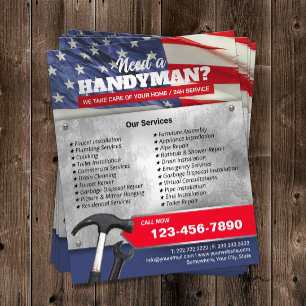 Patriotic Handyman Repair & Maintenance Service Flyer