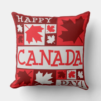 Patriotic Happy Canada Day Maple Leaf Kissen
