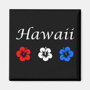 Patriotic Hawaii Aloha Red White Blue Blume Magnet