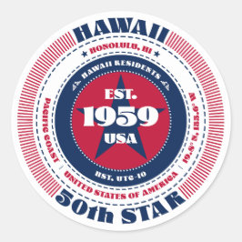 Patriotic Hawaii Circle Design Sticker