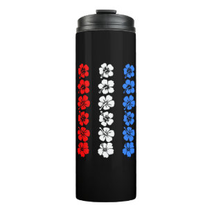 Patriotic Hawaii USA Red White Blue Aloha Vertical Thermosbecher