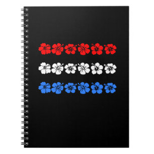 Patriotic Hawaiian USA Red White Blue Aloha Bands Notizblock