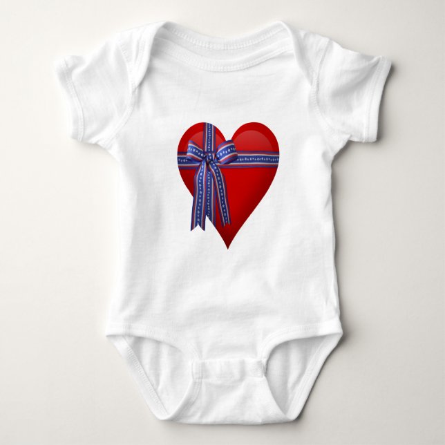 Patriotic Heart Grafik Baby Strampler (Vorderseite)