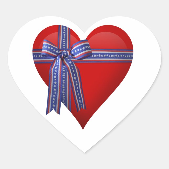 Patriotic Heart Grafik Herz-Aufkleber (Vorderseite)