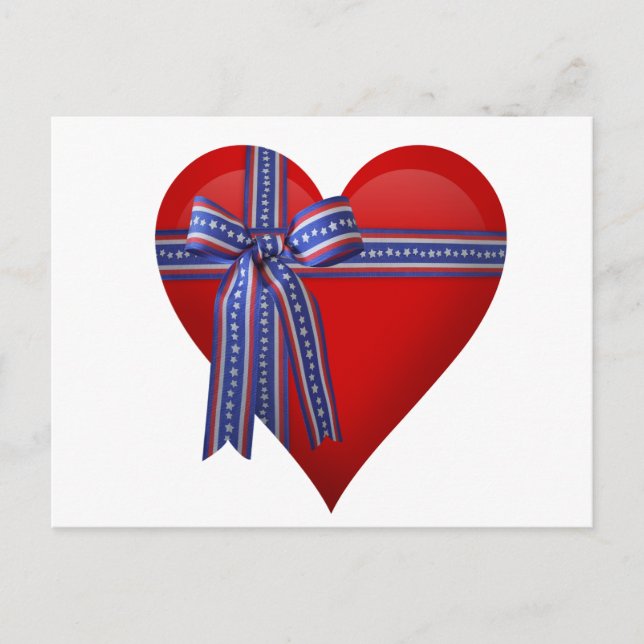 Patriotic Heart Grafik Postkarte (Vorderseite)