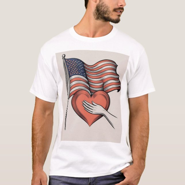 Patriotic Heart T - Shirt Design (Vorderseite)