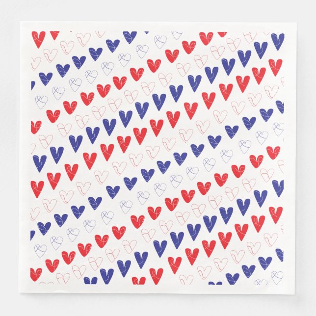 Patriotic Hearts Dinner Napkins Serviette (Vorderseite)