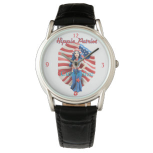 Patriotic Hippie Girl Thunder_Cove Armbanduhr